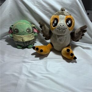 DISNEY STAR WARS MATTEL PLUSH, STUFFED ANIMAL. PORG BIG FEET & GROGU BABY YODA‎